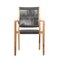 Armen Living Madsen Outdoor Eucalyptus Wood and Charcoal Rope Dining Chairs with Teak Finish, PK2 LCMASICHTK - alternate 7